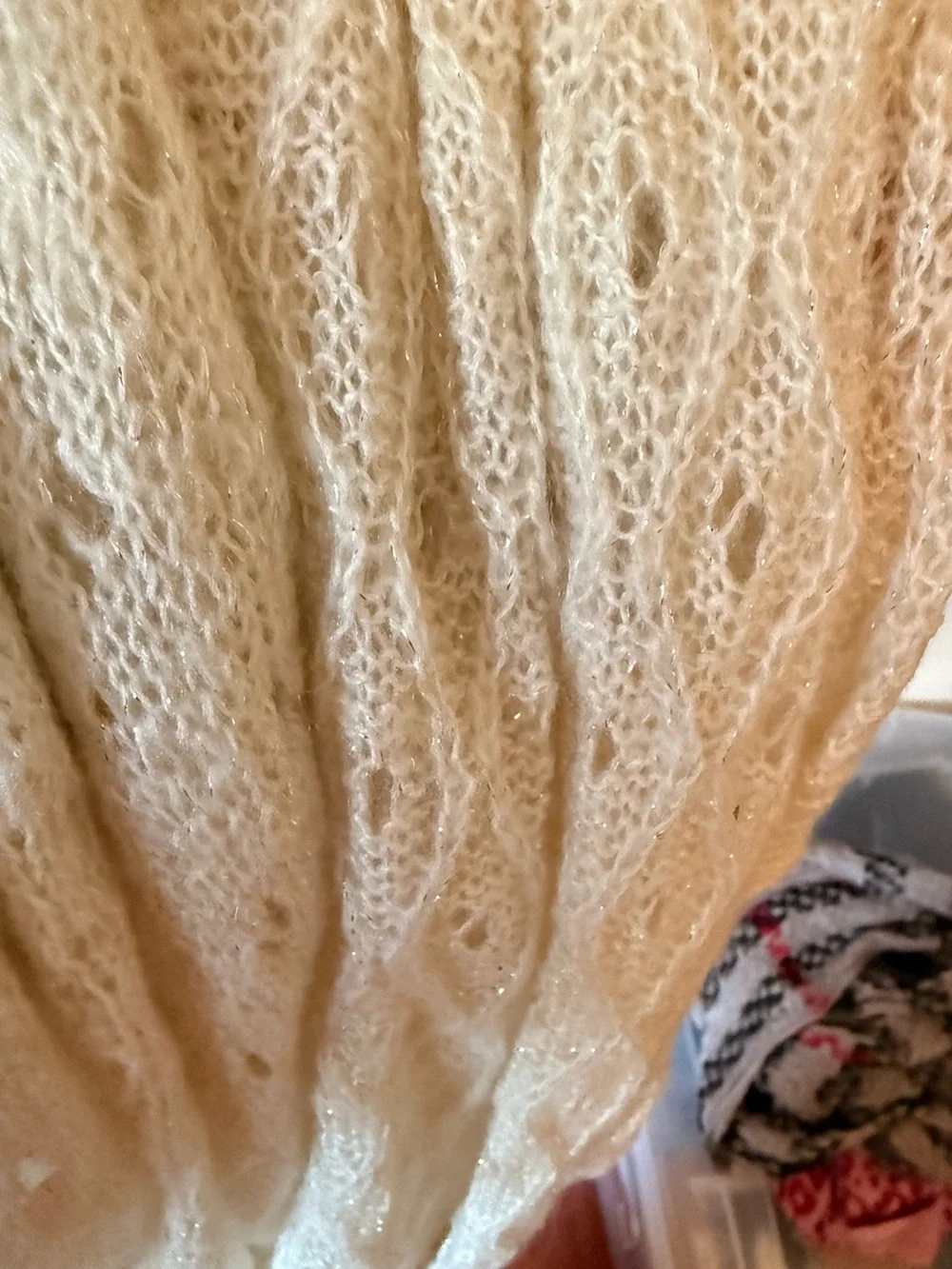 Neutral Cream Cable Knit Infinity Scarf